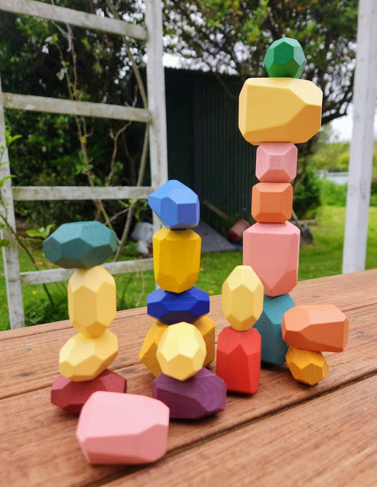 21 Wooden Stacking Stones